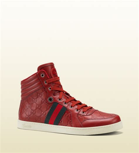 Gucci red high top sneakers